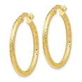 thumbnail image 2 of 10K Yellow Gold Earring Hoop Women'S Textured 25 mm 17.25, 2 of 3