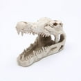 thumbnail image 2 of Dmlowu Animal Skeletons Halloween Decorations, 3x5" Plastic Halloween Skeleton for Home Decor, Spooky Crocodile Skull Skeleton for Halloween Decorations Outdoor & Infoor, White, 2 of 5