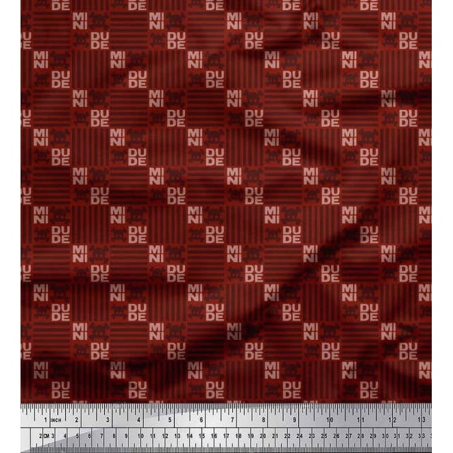 Soimoi Cotton Voile Fabric Text,Skull & Check Print Sewing Fabric Yard 42 Inch Wide