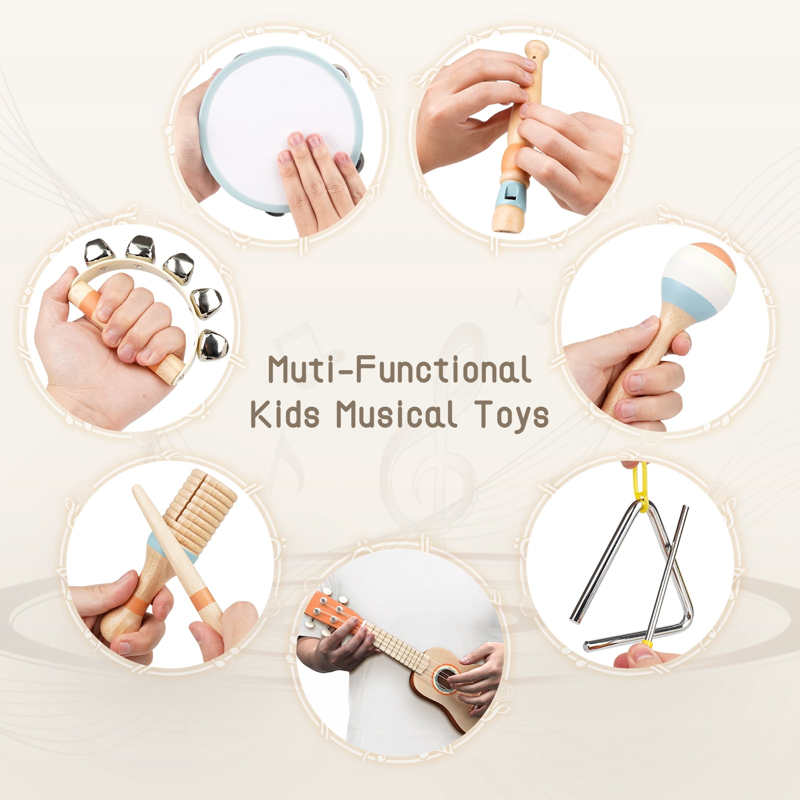 Vanplay Kids 7-in-1 Musical Instrument Set for Children 3+