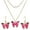 Pink, variant on SPRING PARK 2PCS Fashion Butterfly 2-layer Enamel Pendant Necklace Earrings Set Women Jewelry