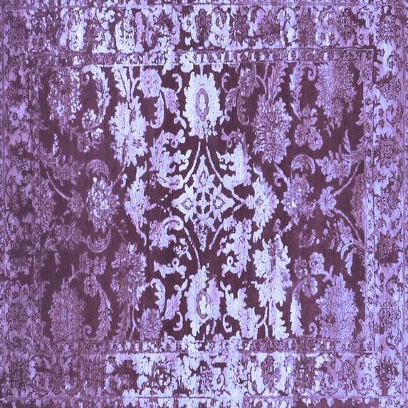 Ahgly Company Indoor Square Abstract Blue Contemporary Area Rugs, 7' Square