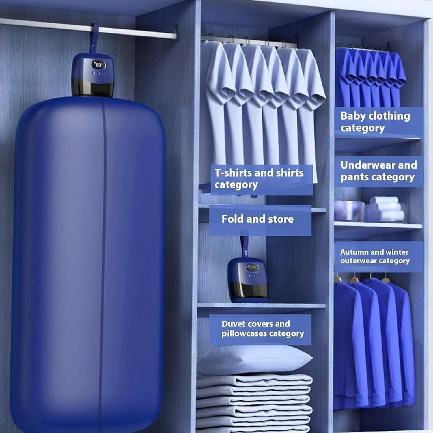 Portable Clothes Dryer, Mini Foldable Electric Laundry Drying Machine, Space-Saving, Compact Drying Solution, Efficient Home Travel Drying, Auto Shutoff