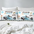 thumbnail image 4 of Four Fast Birthday Decorations Sheets, Race Car Birthday Decorations King Sheet Set Happy Birthday Checkered Flags Racing Wheel Bed Sheets Set Bed Sheets Sets Cool Speed Sports Bed Set, 4 of 6