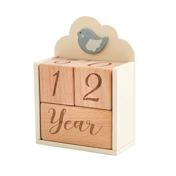 Baby Monthly Recording Props Growth Landmark Blocks Wooden Photography Props Photoshoots Blocks Toddler Birth Record