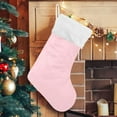 thumbnail image 5 of Pink 18\u201dLarge Christmas Stocking for Christmas Decorations Xmas Fireplace Hanging Stockings with Plush Fur Decoration Stockings for Party Xmas Home Decor Family Holiday Stairs Gifts, 5 of 6