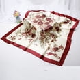 thumbnail image 3 of Xfvqtps Womens Silk Scarf Floral Print Fashion Versatile Multi Functional Soft Breathable Spring and Summer Hair Wrapping Square Satin Hair Band Red, 3 of 5