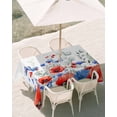 thumbnail image 3 of 60x102 Inch Outdoor Tablecloth with Umbrella Hole Zipper Rectangle Blue Red Flowers Rectangular Tablecloths Outside Waterproof Elegant Spring Floral Butterfly Watercolor Patio Table Cover for Picnic, 3 of 8