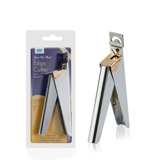 Stainless Steel Multi-Functional Nail Art Cutter - U-Shaped Clipper for French Smile Lines, False Nail Tips Trimming - Available in Silver, Colorful, and Rose Gold Options - Home DIY Manicure