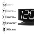 thumbnail image 3 of Reloj despertador Sharp Home con base giratoria digital LED, color negro y blanco, 3 of 6