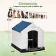 thumbnail image 7 of Dog House Indoor Outdoor Durable Waterproof Plastic Dog House with Ventilation and Raised Floor for Small, Medium, Large Dogs, Weatherproof and Waterproof Pet Cage (Blue 41"L * 37.4"W * 39"H), 7 of 7