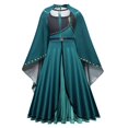 thumbnail image 2 of Seaehey Anna Cosplay Disfraz Princesa Vestido De Halloween Show Largo Cape Angels Niñas Verde, 2 of 3