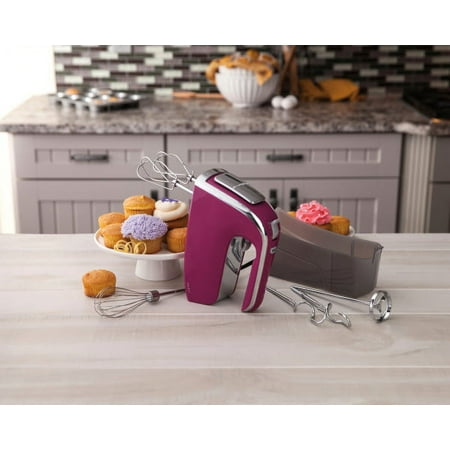 Hamilton Beach - 6 Speed Performance Hand Mixer with Snap-On Case - fuchsia