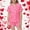 Hot Pink, variant on Laipiong Girls Two Piece Outfits Cartoon Cherry Print Short Sleeve Shorts Pajama Cute Heart Design Silk Like Sleepwear Comfy Loungewear Black 2-3