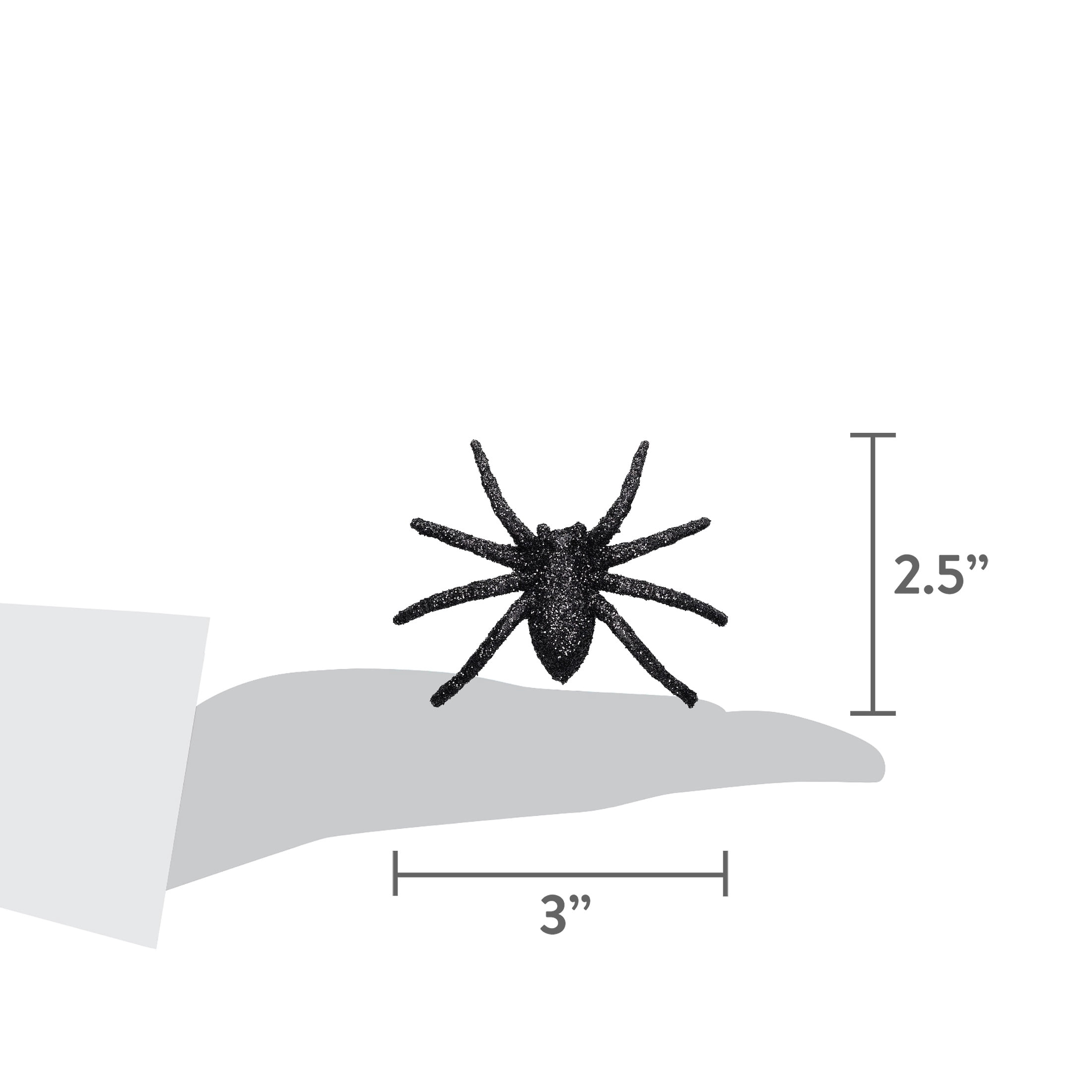 Glitter Spiders Decorations, Black, 8 Count, Halloween by Way To Celebrate