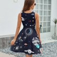 thumbnail image 6 of Space Planets Constellation Dress Summer Street Style Dresses Female Sleeveless Printed Sundress, 6 of 7