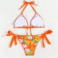 thumbnail image 5 of Swimsuit for Women Two Piece Swimsuit Floral Print Bandeau Bikini Two Piece Swimwear With Tassel Tie Side Adjustable Straps for Beach, 5 of 5