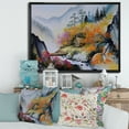 thumbnail image 2 of Designart 'VIbrant Mountain Landscape With Little House' Traditional Framed Canvas Wall Art Print, 2 of 5