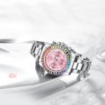 thumbnail image 4 of Women Colorful Diamond Watches Chronograph Rotatable Bezel Mineral Glass Luminous Watch Stainless Steel Waterproof Date Analog Quartz Watch Fashion Business Dress Wristwatch, 4 of 7