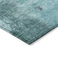 thumbnail image 4 of 9' X 12' Teal Blue And Charcoal Abstract Washable Indoor Outdoor Area Rug, 4 of 5