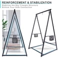 thumbnail image 5 of Reinforced Base & Triangular Structure Hammock Stand with 2 Storage Baskets, Swing Stand with 3 Hooks Fit for Most Hanging Chair for Oudoor&Indoor (Stand Only) (Black), 5 of 7