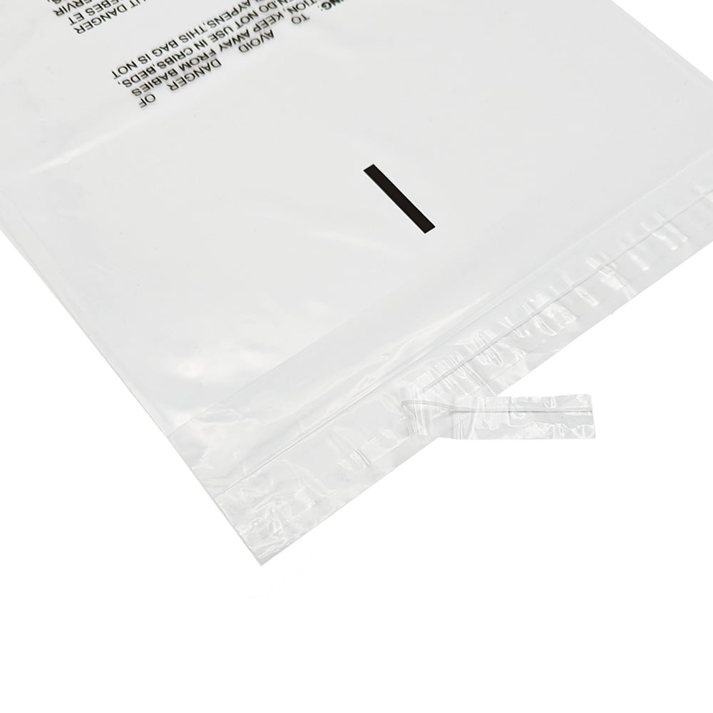 500 18 x 30 1.5 mil Self-Seal Suffocation Warning Poly Bags 
