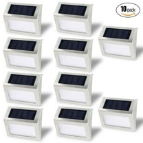 Solar Stair Light, EpicGadget Waterproof Outdoor LED Step Lighting 3 LED Solar Powered Step Lights Stainless Steel Outdoor Lighting for Steps Paths Patio Stairs (Pack 10)