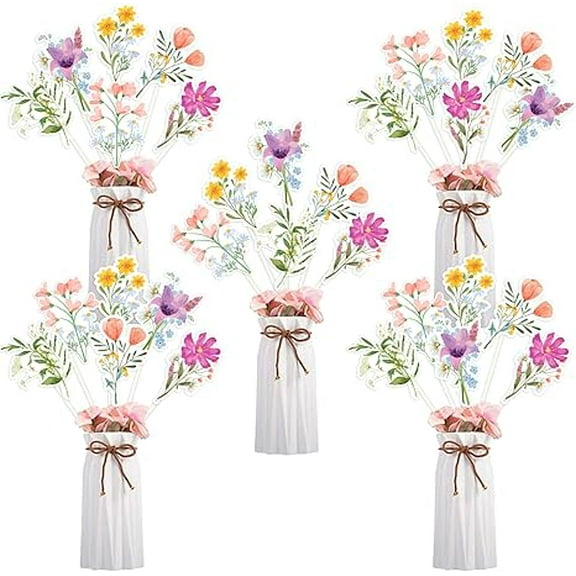 24pcs Wildflower Party Centerpieces A Little Wildflower is on the Way Baby Shower Birthday Bridal Shower Party Decorations Floral Table Centerpiece for She is a Wild Flower Party