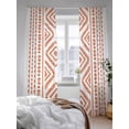 thumbnail image 3 of Sheer Curtains 84 Inches Long 2 Panels Set for Living Room, Orange Boho Semi Sheer Curtains for Windows, Vintage Southwestern Geometric Stripes Voile Window Treatments Rod Pocket Curtain, 3 of 7