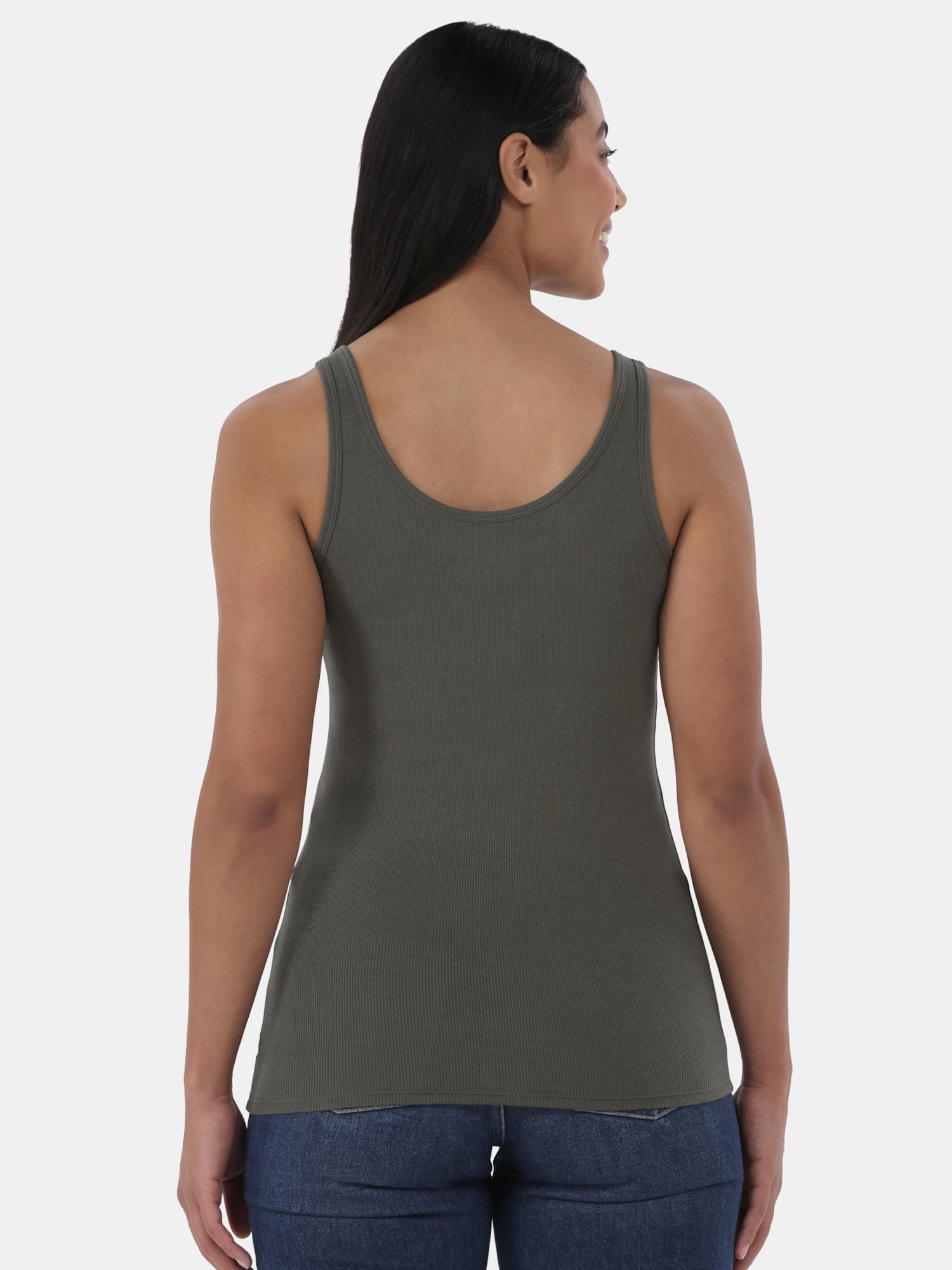 Time and Tru Women's Ribbed Tank Top, Sizes XS-XXXL