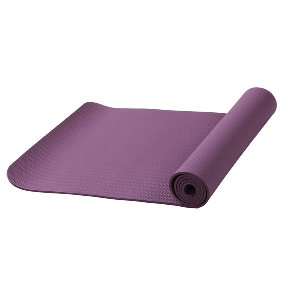 CHICHUMID Workout Mat Yoga Mat Dark Purple TPE Anti-Slip Eco-Friendly Portable 1Set