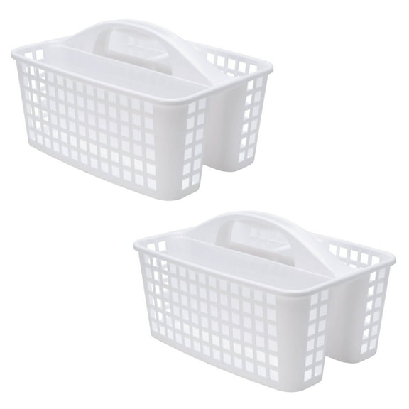 Simplify 2 Pack Utility Bathroom Caddy in White