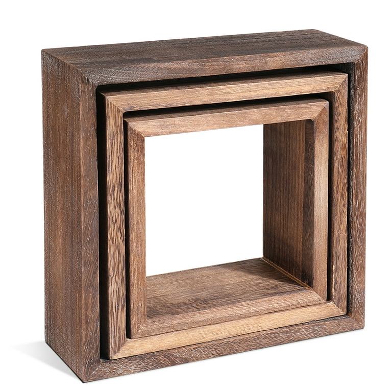 Set of 3 Floating Cube Shelves Quality Wood Shelving Hanging Plant Display  Gallery Wall Bathroom Storage Minimalist 