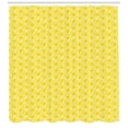 thumbnail image 3 of Abstract Shower Curtain, Sunshine Joyful Summer Theme with Repeating Motifs of Circles and Spots, Fabric Bathroom Set with Hooks, 69W X 75L Inches Long, Yellow and White, by Ambesonne, 3 of 3