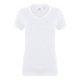 thumbnail image 1 of Skinni Fit- Camiseta de manga corta elástica, suave y concuello el forma de V para mujer (Blanco), 1 of 2