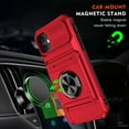 thumbnail image 3 of Dteck Card Holder Case for iPhone 11,Shockproof Silicone + PC Case Ring Stand Heavy Duty Drop Protection Wallet Cover for iPhone 11,Red, 3 of 7