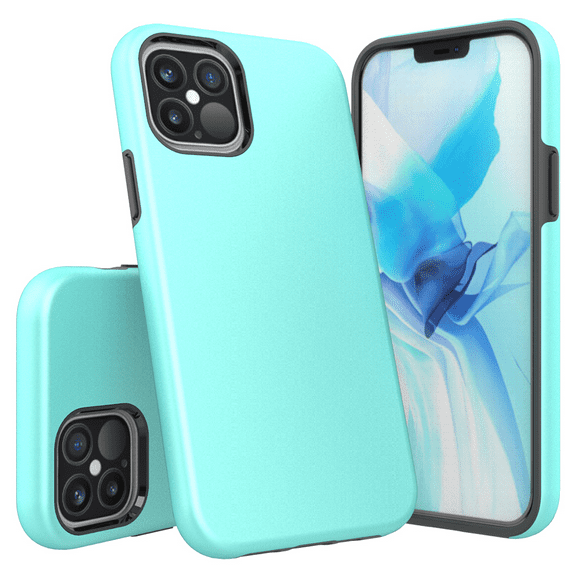 Apple iPhone 12 Mini /5.4" Phone Case Heavy Duty Hybrid Protection Shockproof Armor Impact Resistant Protective Rugged Dual Layers 2 in 1 Slim Rubber TPU Corner Cushion TEAL Cover for iPhone 12 Mini