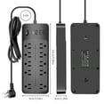 thumbnail image 6 of Power Strip Surge Protector Extension Cord with Multiple Outlets 3 USB Ports(1 USB C Port), Power Strips with Surge Protection, Wall Mount for Home Office,Black, 6 of 6