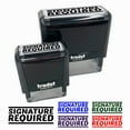 thumbnail image 1 of Signature Required Self-Inking Rubber Stamp Ink Stamper for Business Office - Pink Ink - Large 2-2/4 Inch, 1 of 7