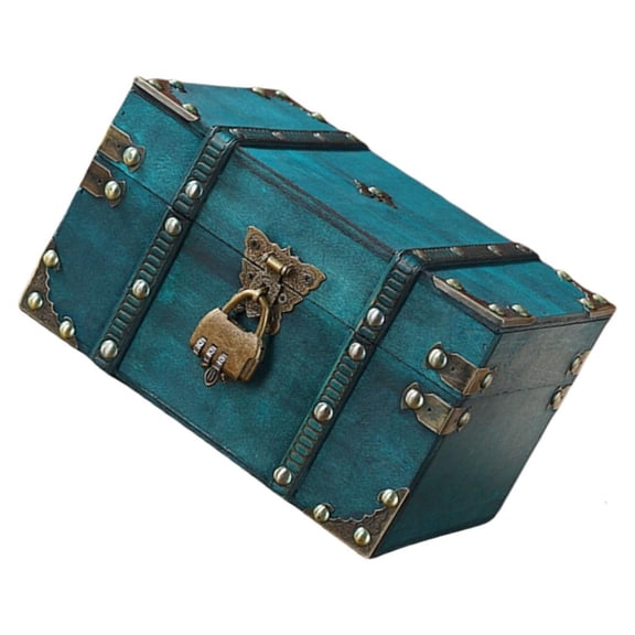 Decorative Wood Storage Box with Lock Sophisticated Treasures Chest for Escape Room Handmade Jewelry Organiser
