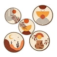 thumbnail image 3 of 5 piezas de decoración de pared estilo boho, artesanías de madera, adornos decorativos geométricos bohemios para colgar en pared, ideales para, 3 of 9