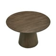 thumbnail image 4 of Kevinplus 47.24'' Round Modern Style MDF Wood Dining Table for Kitchen, Living Room, Cafe, Stylish Leisure Desk with Sturdy Cylindrical Base, for Small Spaces, Apartment,Walnut, 4 of 11