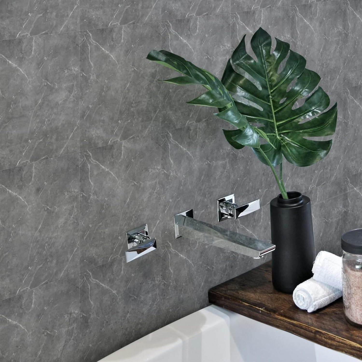 UMIGGEE Backsplash Tile for Kitchen Peel and Stick, 20-Sheet Stick on Subway Tiles for Kitchem, Bathroom Back Splashes, 11.8" x 11.8", Grey