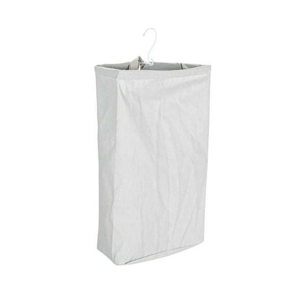 Household Essentials Door Hanging Laundry Bag, Washable Canvas Bag with Loop Handle, Holds Two Loads of Laundry, Great for Dorms and Small Spaces, Grey