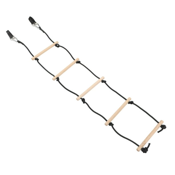 Escalera De Cuerda Para Niños, Evita Resbalones, Escalera De Cuerda Estable Para Niños, 100 Kg, 5 Escalones De Madera Para Juegos De Escalada
