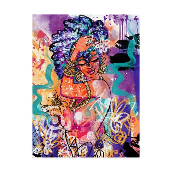 Trademark Fine Art 'Gold Flowers' Canvas Art by Justin Copelan