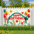 thumbnail image 6 of Decorative Happy Birthday Banner Rainbow Floral Design for Birthday Party Celebration Kids Event, 6 of 7