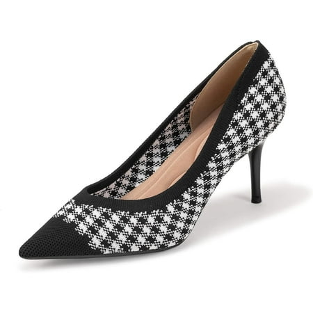 Women s Pumps Pointed Toe Kitten Heel Slip On Dressy Casual Shoes Womens High Heel Closed Toe Pumps Pointed Toe 3 inch Heels Shoes Slip On Classic Office Dress Pumps