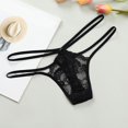 thumbnail image 3 of Bikini elástico algodón Gibobby Mujeres Sexy cintura fina tanga ropa interior cómoda lencería Negro M, 3 of 5