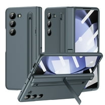 for Samsung Galaxy Z Fold 5 5G Case with S Pen Holder & Stylus, Z Fold 5 Hinge Protection Case with Kickstand Built in Screen Protector Full Body Protection Protective Case for Z Fold 5, Graygreen